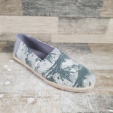 Toms Alpargata Rope Mens Flats 8 Mercury Botanical Palmen Print Espadrille Gray