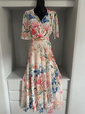 Hope & Ivy Wrap Maxi Dress The Michelle Print Boho Summer Flutter Sleeve UK 16