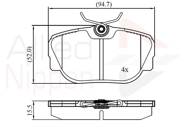 Brake Pad Set For Disc Rear Fits Land Rover Discovery ALLIED NIPPON ADB01093