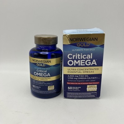 Norwegian Gold Critical Omega | 60 Softgels | Ultimate Fish Oils | by Renew Life
