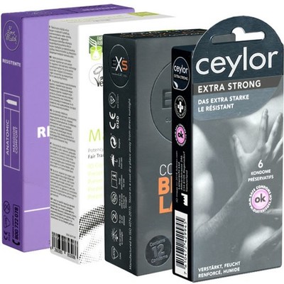 Kondomotheke  Special Gay Pack 3 | 4x Safer Sex, 34 Anal Kondome schwarz dick
