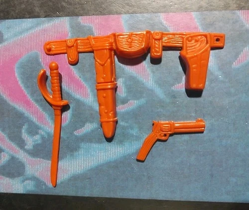 Vintage 1992 Playmates TMNT Ninja Turtles Monty Moose Brown Belt Gun & Sword Lot