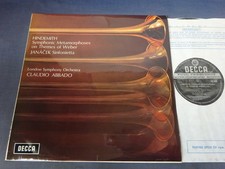 WB ED1 HINDEMITH - SYMPHONIC METAMORPHOSES etc LP, LSO, Abbado, DECCA SXL 6398