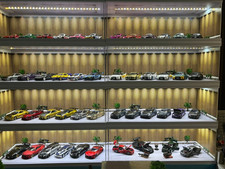 Diorama 1/43/64 modello garage illuminazione LED auto scena parcheggio vetrina DE