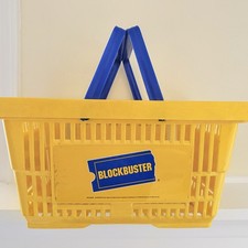 Blockbuster Video Shopping Basket 16 Inch Yellow 2000 Vintage Rare BBV