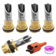 5 Sets Automatic Stainless Steel Pig Nipple Drinkers Kit with Brass Water Tan...