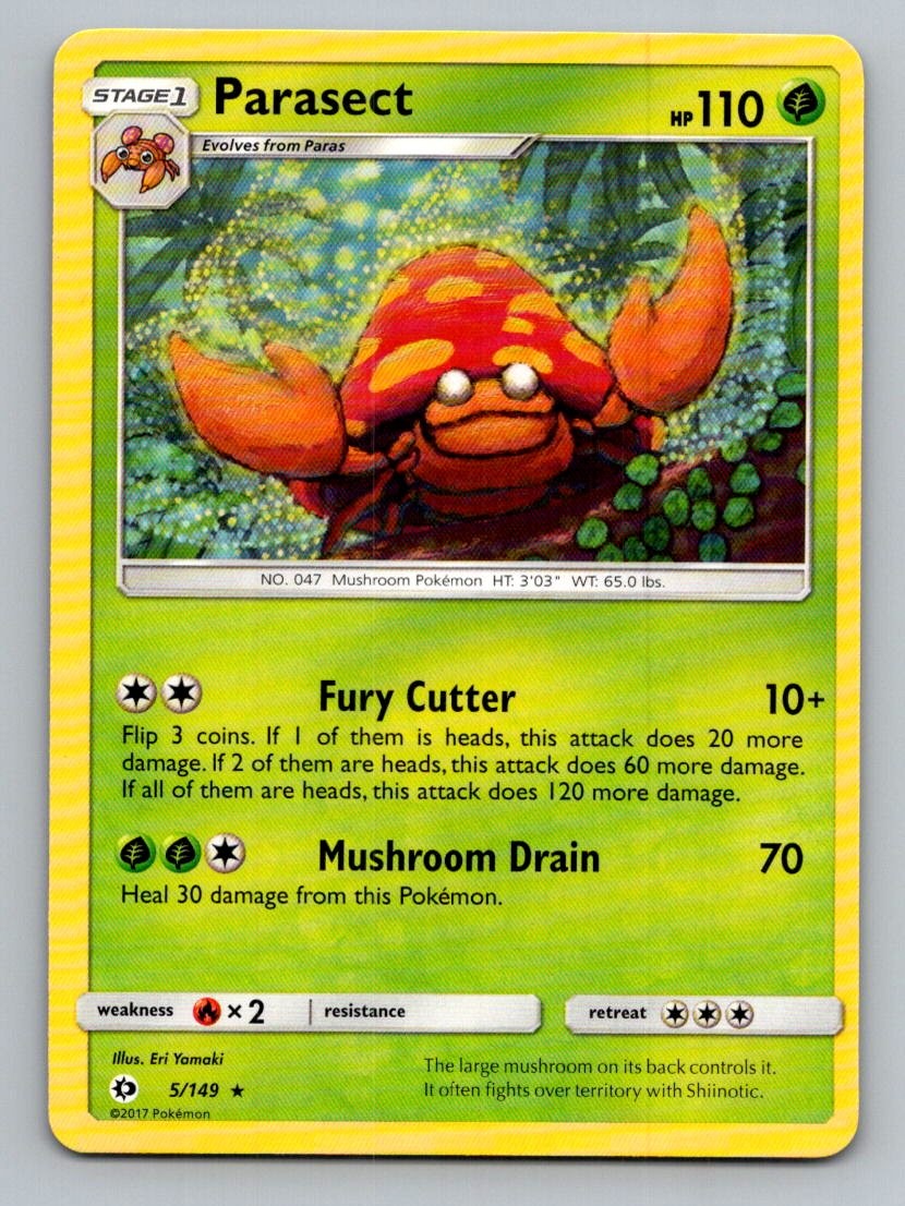 Parasect 5/149 Rare SM Base Set Pokemon Lightly Played