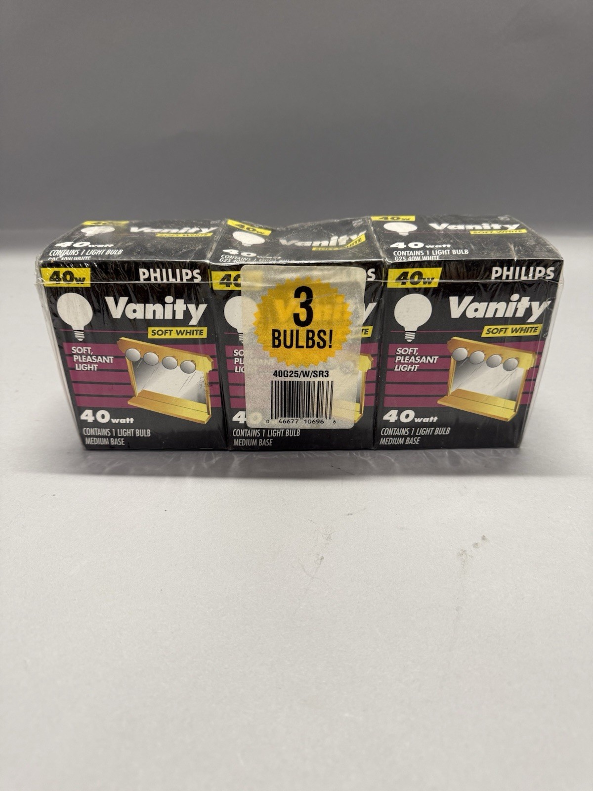 40w G25 Medium Base 3 Pack - New
