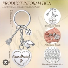 30 Sets Housekeeping Appreciation Gift Cleaning Keychain Housekeeping Thank Y...
