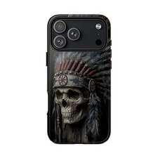 For iPhone / Galaxy / Pixel   Skull Headdress Feathers Chief Phone Case