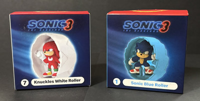 Lot Of 2 McDonald's Happy Meal Toys Sonic 3 The Movie Toy 1 Sonic & 7 Knuckles