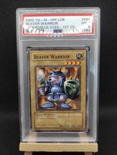 Yu-Gi-Oh Beaver Warrior PSA 9 Common LOB-064 1. Auflage Englisch