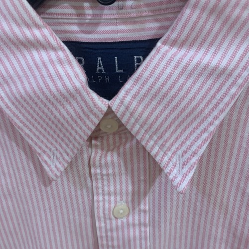RALPH RALPH LAUREN 100% COTTON BOYS STRIPED DRESS SHIRT PINK/WHITE SZ.10 - Picture 7 of 13