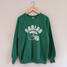 Vintage 90s Philadelphia Eagles Kelly Green Crewneck Sweatshirt Logo 7 Size XL