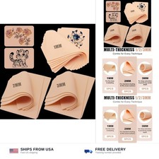 15pcs Tattoo Practice Skin Mixed Thickness 1mm 2mm 3mm - Autdor Tattoo Skin D...