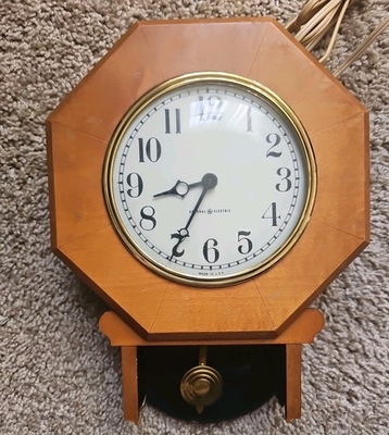 #ad General Electric Wooden Wall Clock Don#x27;t Work Parts Or Repair $22.88