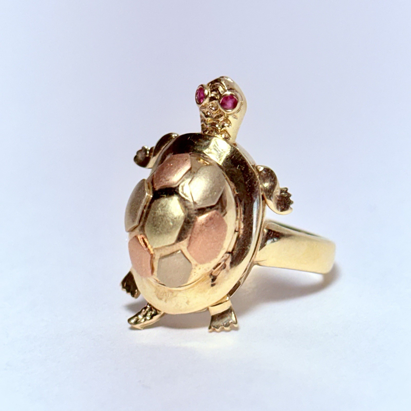 14K Multi-Tone Gold Ruby Turtle Moving Limbs Our … - image 4