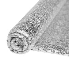 VOK Silver Sequin Fabric by The Yard, Glitter for 1