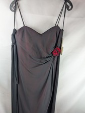 Coty Flamenco Style Multi-Layered Red Base Black Dress Size Large Black Shawl