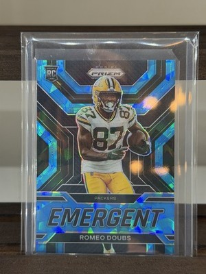 2022 Prizm #E-14 Romeo Doubs Blue Ice /99