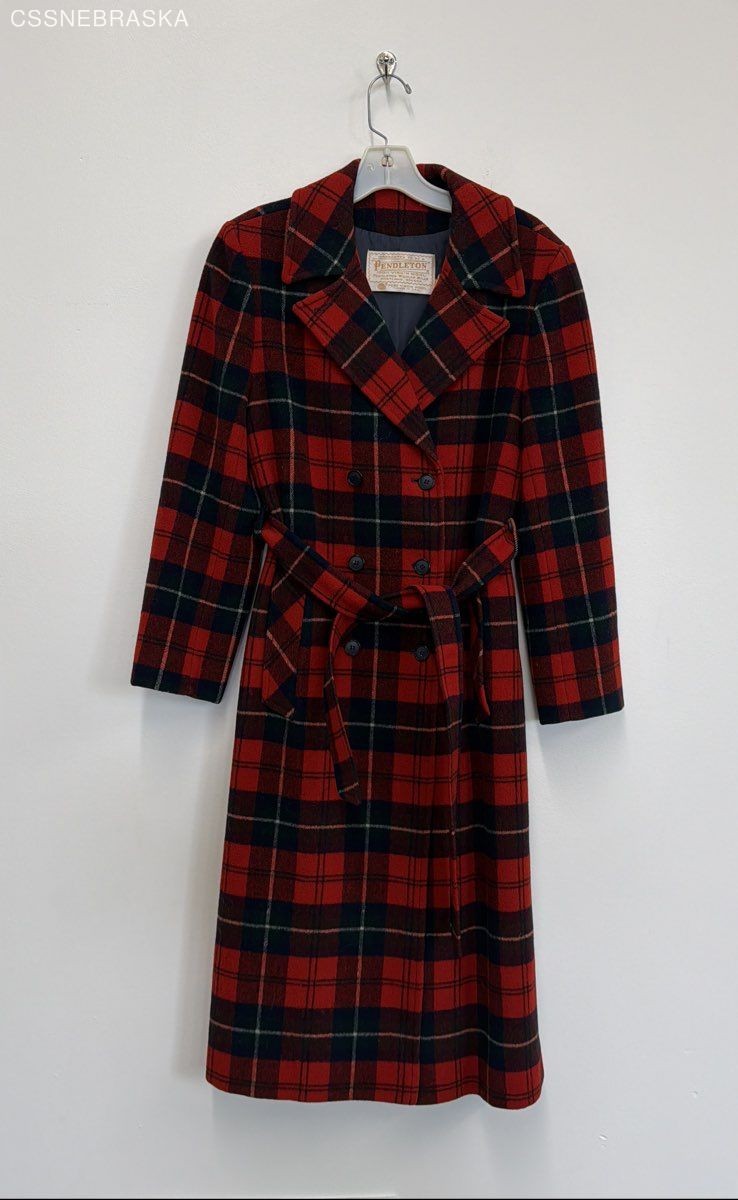 Pendleton Red/Blue Vintage Pendleton Wool Long Pl… - image 1