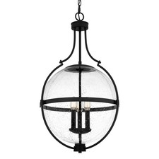 Quoizel QP6169 Chicago 3 Light 18"W Taper Candle Pendant - Black