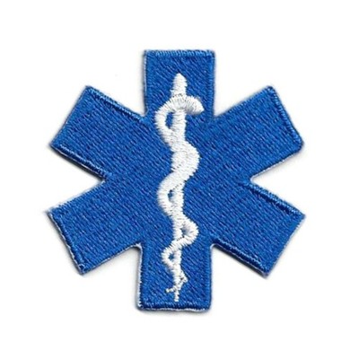 STAR OF LIFE IRON ON PATCH 1.75'' Paramedic Medical EMT Blue Embroidered Applique
