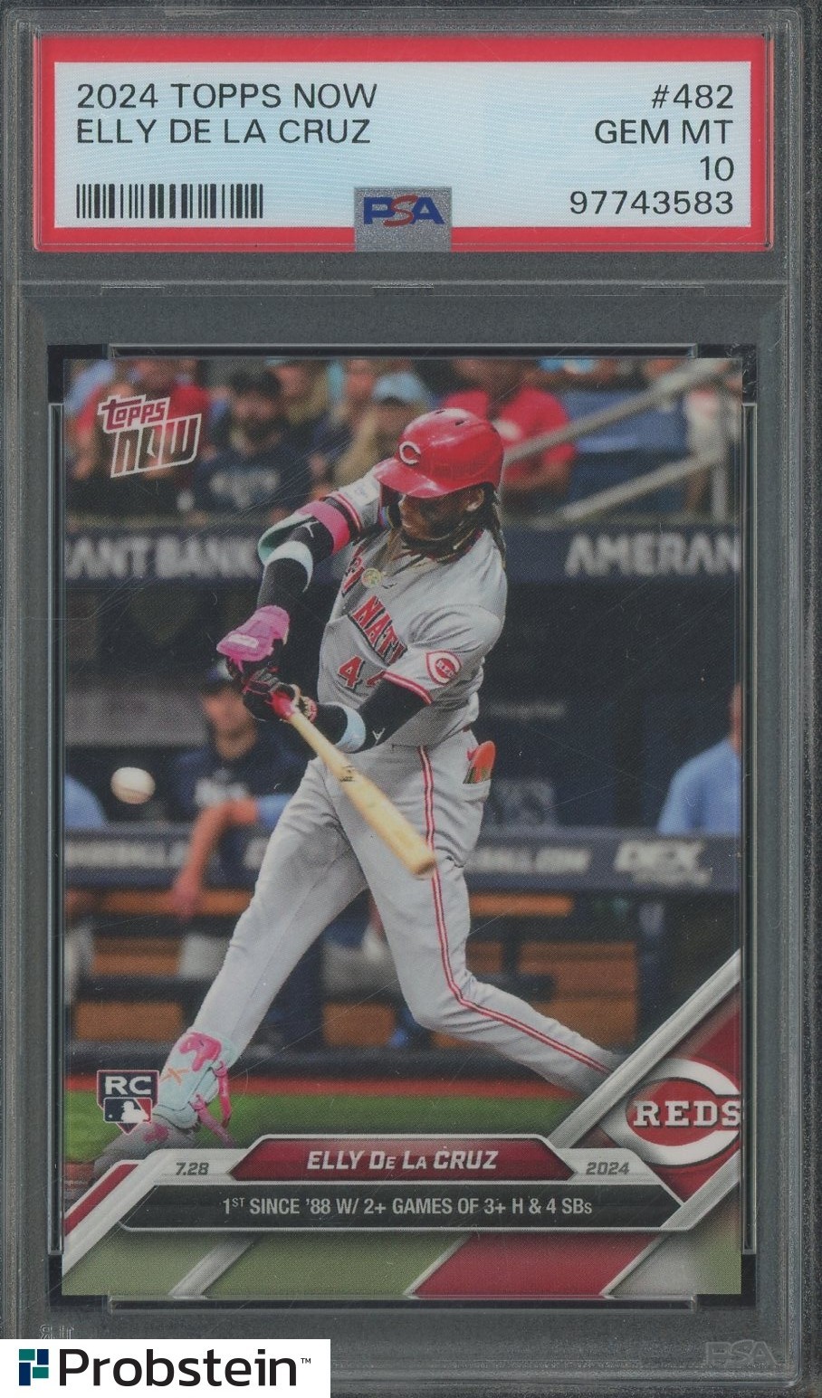 2024 Topps Now #482 Elly De La Cruz Reds RC Rookie PSA 10 GEM MINT