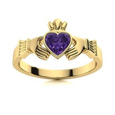 925 Silver Amethyst Stone Anniversary Solitaire Womens day Ring Jewelry