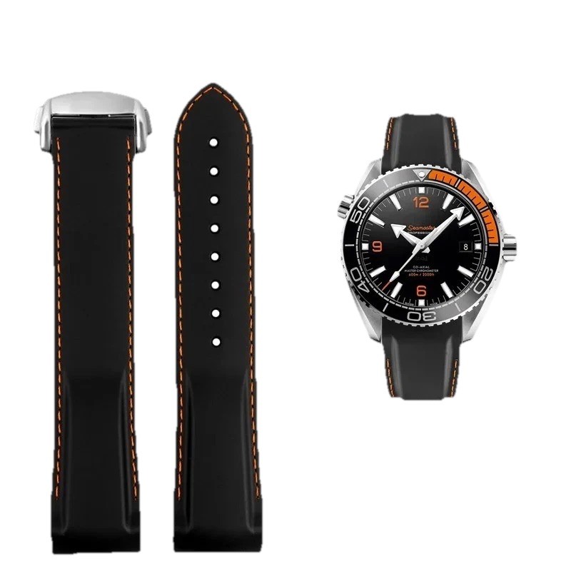 FKM Rubber Watch Strap 20mm 21mm 22mm Quick Release Fit For Luxury Omega Models image 9