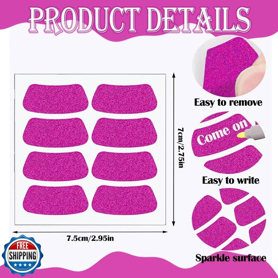 120 peças adesivos rosa olho preto para crianças beisebol rosto glitter - adesivo sofá - Imagem 2 de 4