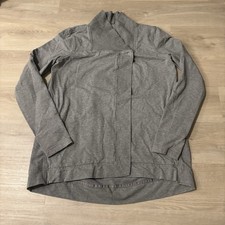 Lululemon Belle Wrap Jacket Women's 6 Gray Cotton Assymetrical