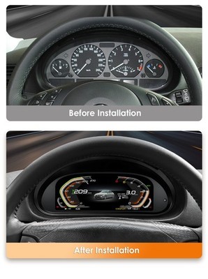 10.25'' Linux Virtual Cockpit Digital Dash Cluster Fit BMW E46 3Series 1999-2004