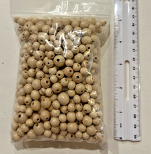 Lot of Small Wooden BEADS Round Light Wood Craft Jewelry Making Bag of Beads