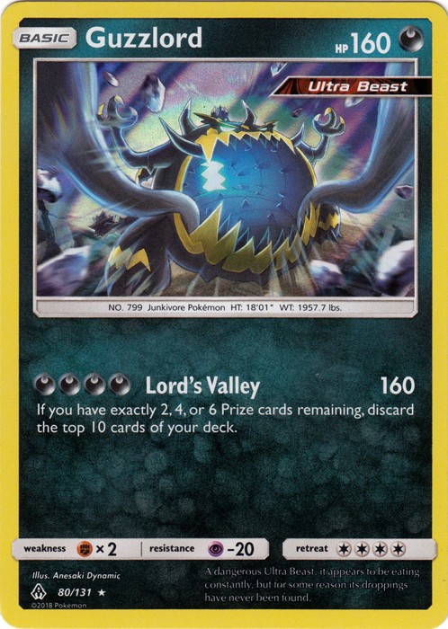 4x Lightly Played Guzzlord - 80/131 - Holo Rare Pokemon Forbidden Light