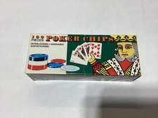 VTG 1950s Poker Chips interlocking washable original Box