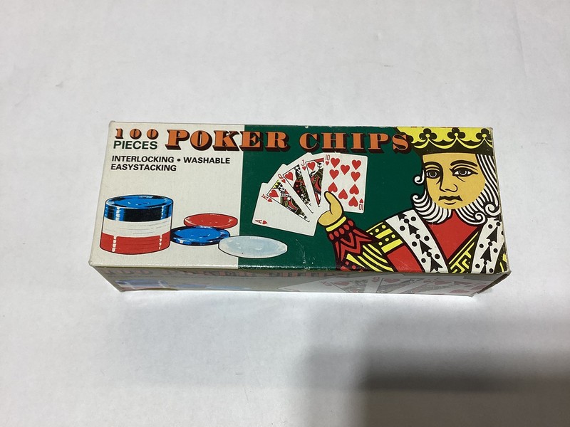 VTG 1950s Poker Chips interlocking washable original Box