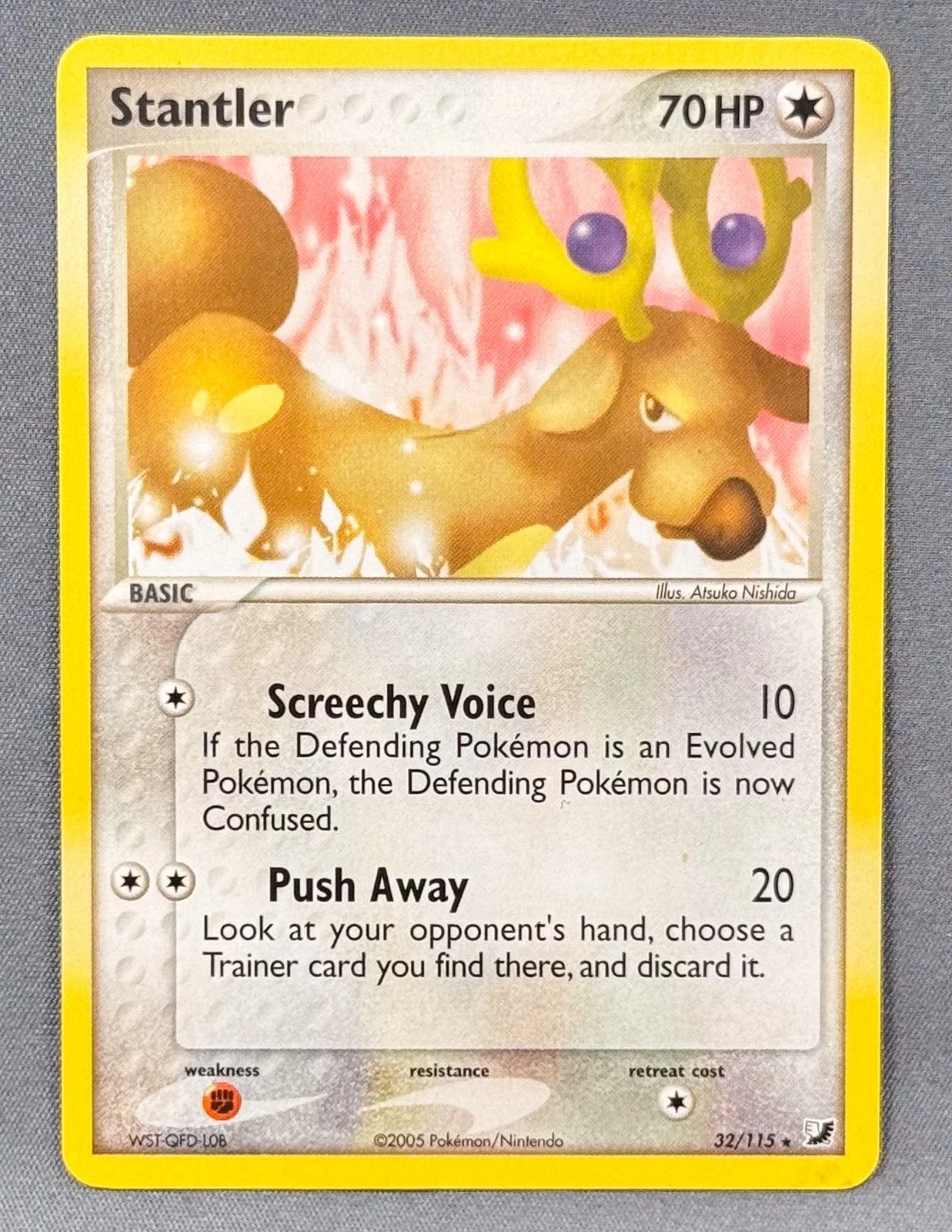 NM Stantler 32/115 Rare Unseen Forces Pokemon 2005 Atsuko Nishida