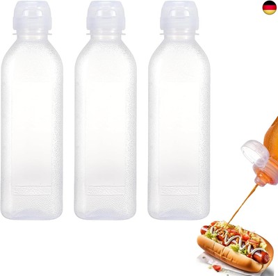 3 Stück Squeeze Flasche, 300ml Squeeze Ölspender Flaschen, Plastik Q