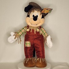 Disney Mickey Mouse Scarecrow Fall Harvest Greeter 23" Tall w/Orig Tag