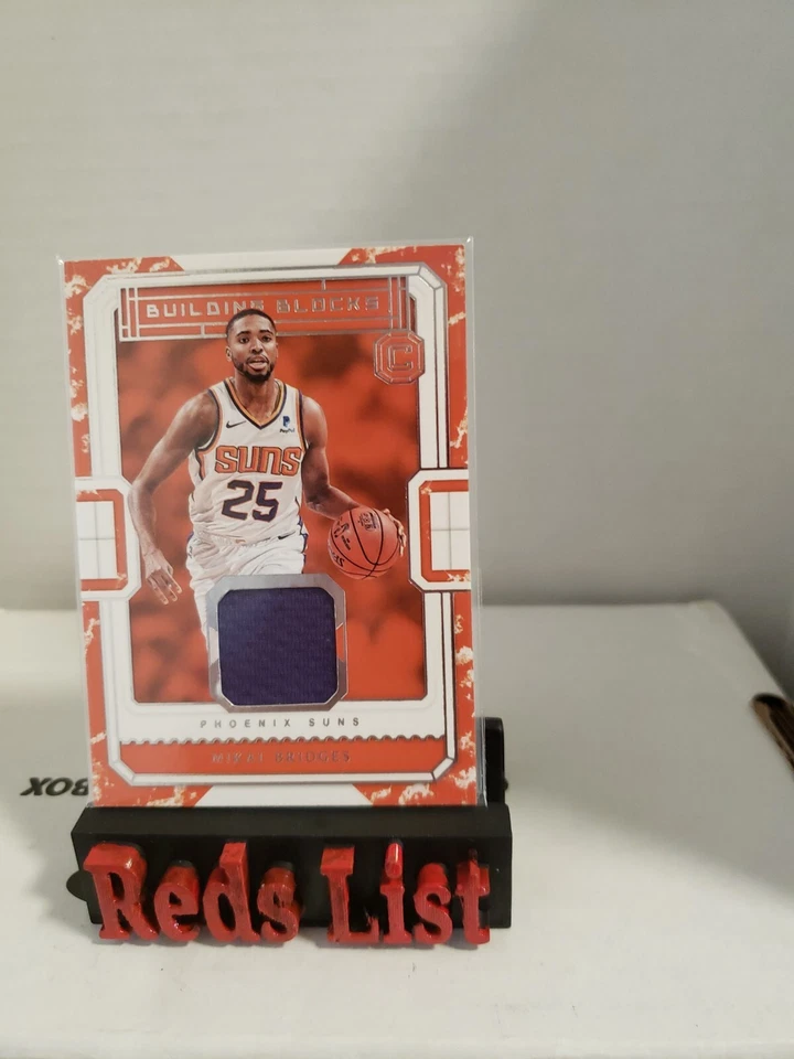 2018-19 Cornerstones Building Blocks Memorabilia Mikal Bridges Rookie Nets - Image 3 of 4