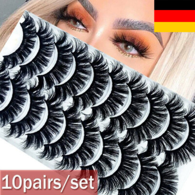 10Paar 5D Künstliche Wimpern Set Eyelashes Damen Fake Lashes False Falsche Z