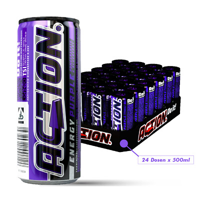 ACTION Energy Drink Purple 24 x 500ml Granatapfel Heidelbeere inkl. Pfand