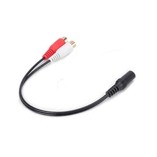 3.5mm Female to 2 3.5mm Female Cable Cord Audio Y Splitter Adapter Connector