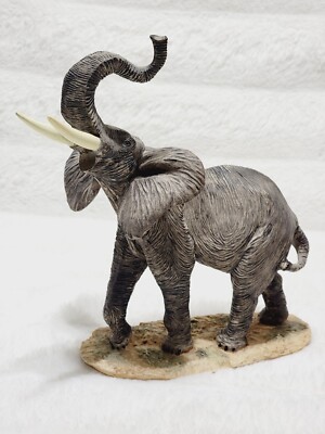 Vintage Ceramic Figurine Sculpture Trunk UP Elephant 10''×8''