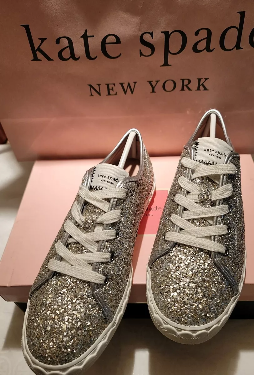 kate spade new york Glitter Lace-Up Sneakers - Macy's