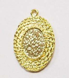 Authentic 20- 14x10mm Gold Plated Oval Rope Pendant Settings For Cameos Cabs Glass 30x20mm