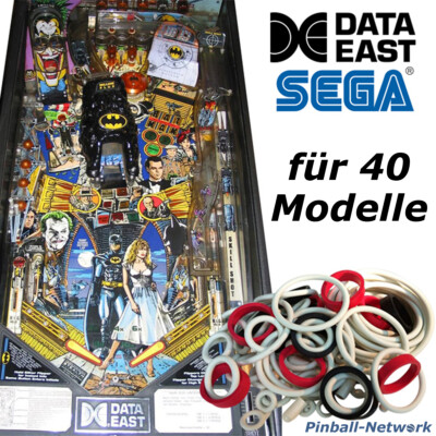 Gummisortiment für Data East / Sega Flipper, 40 Modelle zur Auswahl 
