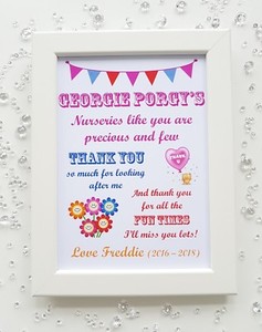 nursery teacher leaving present