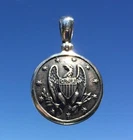 Sterling Silver Confederate Staff Officer Button (CS1) Civil War Relic Pendant